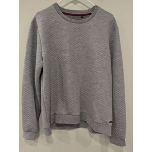 Guide London Grey Quilted Texture Crew Sweatshirt Size Large